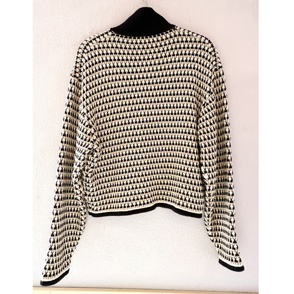 J. Crew Jacquard‎ Sweater Jacket Knit Preppy Old Money Size Medium - Picture 5 of 5